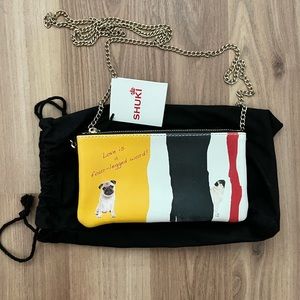 SHUKI ‘Pug’ Leather Wallet On Chain/Wristlet